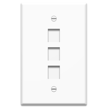 1-Gang, 3-Port Oversized Wall Plate, White WP3303-WH