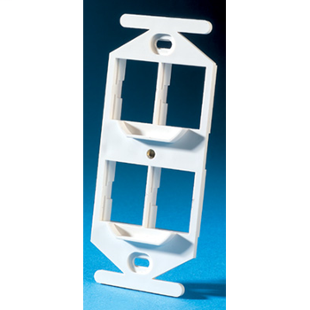 Product image for Ortronics OR-40800019-88 4-Port Cloud White Thermoplastic 106 Style Frame Duplex Data Communication Frame