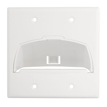Product image for On-Q WP9002-WH 1-Gang White ABS Plastic Hinged Scoop Bull Nose Wallplate
