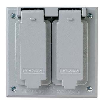 Pass & Seymour CA268G 2-Gang Gray Die-Cast Zinc Decorator Self Closing Weatherproof Box Cover Pass & Seymour CA268G 2-Gang Gray Die-Cast Zinc Decorator Self Closing Weatherproof Box Cover