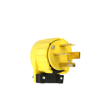 Pass & Seymour 5751-AN 50 Amp 250 VAC 3-Phase 3-Pole 4-Wire NEMA 15-50P Yellow Angled Straight Blade Power Plug Pass & Seymour 5751-AN 50 Amp 250 VAC 3-Phase 3-Pole 4-Wire NEMA 15-50P Yellow Angled Straight Blade Power Plug