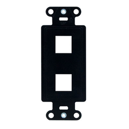 Product image for On-Q WP3412-BK 1.65 x 0.28 x 4.19 Inch 2-Port Black Plastic Wall Box Mounting Non-Flexible Outlet Strap