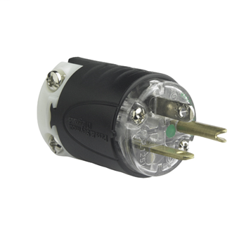 20A, 125V Extra-Hard Use Hospital-Grade Plug, Black & Clear PS5366XHG