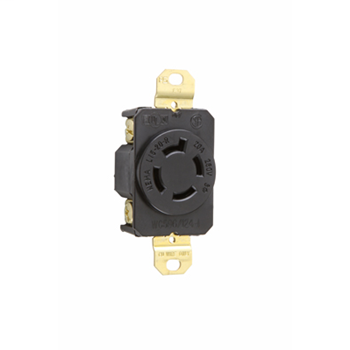 Pass & Seymour L1520-R 20 Amp 250 VAC 3-Phase 3-Pole 4-Wire NEMA L15-20R Impact-Resistant Nylon Locking Single Receptacle Pass & Seymour L1520-R 20 Amp 250 VAC 3-Phase 3-Pole 4-Wire NEMA L15-20R Impact-Resistant Nylon Locking Single Receptacle