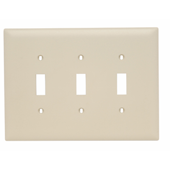 Toggle Switch Openings, Three Gang, Ivory TPJ3I