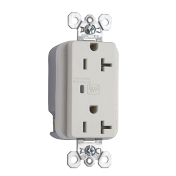 Product image for P&S 5352-LASP TVSS COMM RECEPT 20A 125V LT ALM