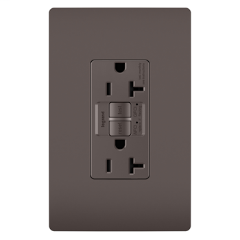 Product image for Pass & Seymour AFGF202TR 20A 125V AFCI/GFCI Self-Test Tamper-Resistant Receptacle - Brown