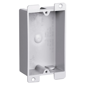 Pass & Seymour P1-08-W 3.75 x 2.31 x 1.12 Inch 8 In Plastic 1-Gang Shallow Switch and Outlet Box Pass & Seymour P1-08-W 3.75 x 2.31 x 1.12 Inch 8 In Plastic 1-Gang Shallow Switch and Outlet Box