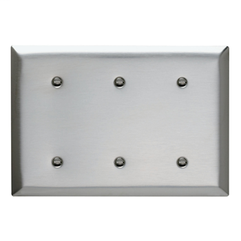 Pass & Seymour SS34 3-Gang Blank Smooth Brushed Stainless Steel Standard Wallplate Pass & Seymour SS34 3-Gang Blank Smooth Brushed Stainless Steel Standard Wallplate