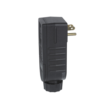 Product image for Pass & Seymour 1594-CMA Portable Ground Fault Circuit Interrupter, Right Angle Plug, 15A 125V, Auto Reset