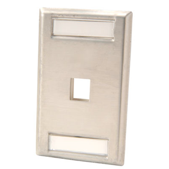 Product image for Ortronics OR-KSSS1 1-Gang 1-Keystone Opening Stainless Steel Data Communication Face Plate