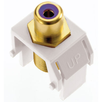 Product image for Pass & Seymour ACPRCAFW1 Purple RCA to F-Connector Keystone Insert - White