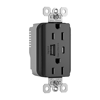 Product image for P&S PTTR15ACUSBBK PLUGTAIL 15A HYBR