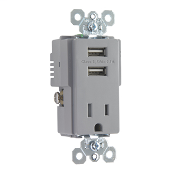 P&S TR5261USB-GRY 15A TR SPEC GRADE P&S TR5261USB-GRY 15A TR SPEC GRADE