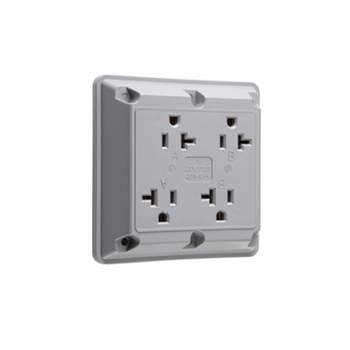 Pass & Seymour 420-GRY Quad Receptacle 20A 125V Gray Product image for Pass & Seymour 420-GRY Quad Receptacle 20A 125V Gray