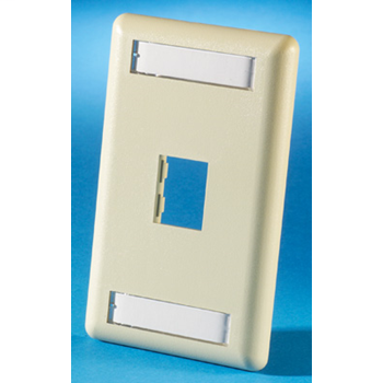 Product image for Ortronics OR-40300549-13 69.85 x 7.62 x 114.3 mm 1-Port 1-Gang Ivory/Textured Thermoplastic Data Communication Face Plate