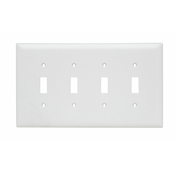 Toggle Switch Openings, Four Gang, White TPJ4W