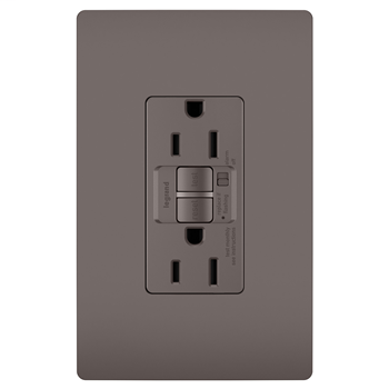 Audible Alarm Tamper-Resistant 15A Self-Test Duplex GFCI, Brown 1597TRA