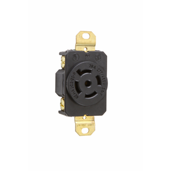 Pass & Seymour L2220-R 20 Amp 277/480 VAC 3-Phase 4-Pole 5-Wire NEMA L22-20R Impact-Resistant Nylon Locking Single Receptacle Pass & Seymour L2220-R 20 Amp 277/480 VAC 3-Phase 4-Pole 5-Wire NEMA L22-20R Impact-Resistant Nylon Locking Single Receptacle