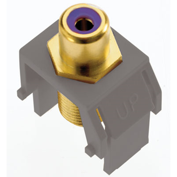 Product image for Pass & Seymour ACPRCAFM1 Purple RCA to F-Connector Keystone Insert - Magnesium