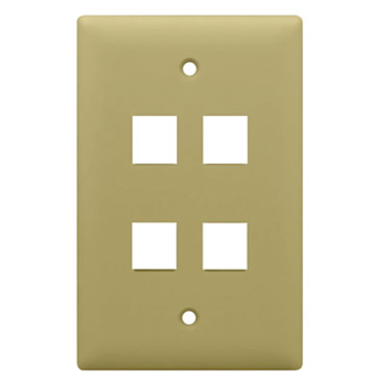 WP3404-IV - 1-Gang, 4-Port Wall Plate, Ivory