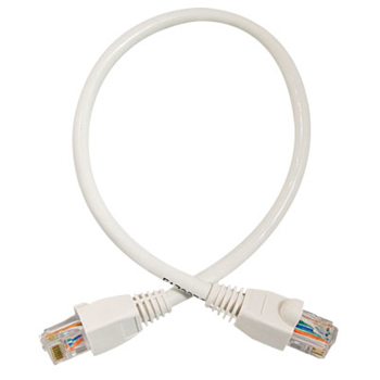 Product image for Pass & Seymour 363201-26-V1 Cat 5e RJ45 Jumper Assembly, 12-inches - White
