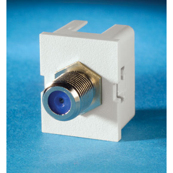 Product image for Ortronics OR-63700006-88 2-Port Cloud White High Impact Thermoplastic ABS Female to Female F Style Jack Module Connector