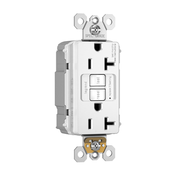 Product image for Pass & Seymour PT2097-NAW 20A 125V Plugtail Self-Test GFCI Receptacle, NAFTA-Compliant - White