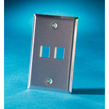 Product image for Ortronics OR-KSSS2 1-Gang 2-Keystone Opening Stainless Steel Data Communication Face Plate