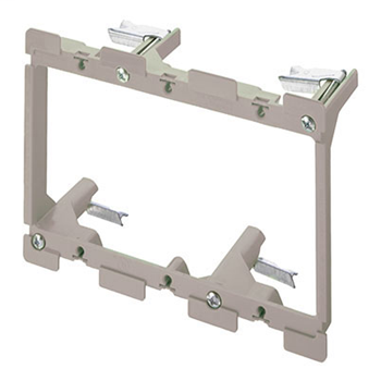 Product image for On-Q AC1010-03 5.75 x 3.75 Inch 3-Gang Gray Smooth Flame Retardant Plastic In-Wall Mount Low Voltage Retrofit Bracket