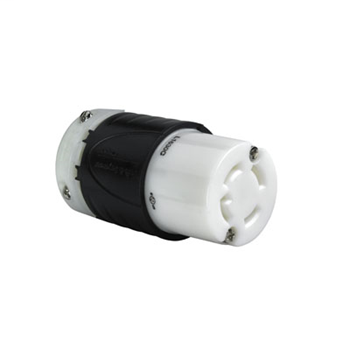 Pass & Seymour L1630-C 30 Amp 480 VAC 3-Phase 3-Pole 4-Wire L16-30R Black and White Nylon Locking Connector Pass & Seymour L1630-C 30 Amp 480 VAC 3-Phase 3-Pole 4-Wire L16-30R Black and White Nylon Locking Connector