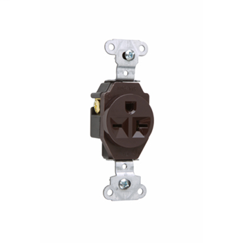 Pass & Seymour 5851 20 Amp 250 VAC 2-Pole 3-Wire NEMA 6-20R Brown Heavy Duty Single Receptacle Pass & Seymour 5851 20 Amp 250 VAC 2-Pole 3-Wire NEMA 6-20R Brown Heavy Duty Single Receptacle