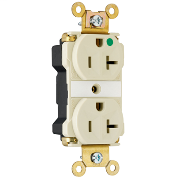 Pass & Seymour PT8300-I 20 Amp 125 VAC 2-Pole 3-Wire NEMA 5-20R Ivory Nylon Extra Heavy Duty Duplex Receptacle Pass & Seymour PT8300-I 20 Amp 125 VAC 2-Pole 3-Wire NEMA 5-20R Ivory Nylon Extra Heavy Duty Duplex Receptacle