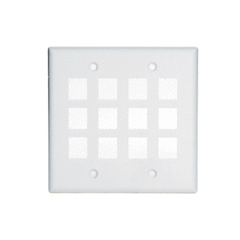 WP3212-WH - 2-Gang, 12-Port Wall Plate, White