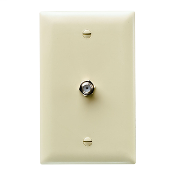 Picture of TPCATV - 1-Gang Pre-configured Wall Plate with One F-Type Coupler, Brown