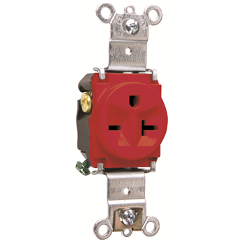 Pass & Seymour 5871-RED 20 Amp 250 VAC 2-Pole 3-Wire NEMA 6-20R Red Nylon Face Thermoplastic Back Body Single Receptacle Pass & Seymour 5871-RED 20 Amp 250 VAC 2-Pole 3-Wire NEMA 6-20R Red Nylon Face Thermoplastic Back Body Single Receptacle