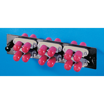 Product image for Ortronics OR-OFP-STD12MB 12-Fiber Multi-Mode Beige Phosphor Bronze Alignment Sleeve 6-SC Duplex Fiber Cabinet Adapter Panel