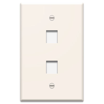 WP3402-LA - 1-Gang, 2-Port Wall Plate, Light Almond