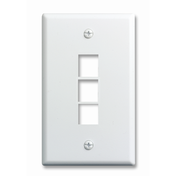 Product image for Pass & Seymour F3403-LA 3-Gang 3-Port Light Almond Smooth Polished Keystone Wallplate