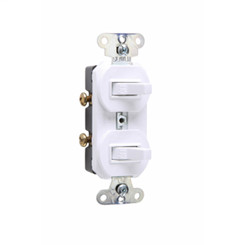 Product image for Pass & Seymour 670-I Single Pole, Double Switch, 20 Amps, 120/277 Volts, Ivory