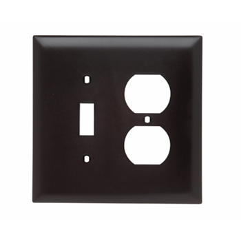 Pass & Seymour TPJ18 Brown 1-Toggle Switch and 1-Duplex Receptacle 2-Gang Combination Openings Wall Plate Pass & Seymour TPJ18 Brown 1-Toggle Switch and 1-Duplex Receptacle 2-Gang Combination Openings Wall Plate