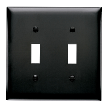 Pass & Seymour TP2-BK 2-Gang 2-Toggle Switch Black Nylon Standard Unbreakable Wallplate Pass & Seymour TP2-BK 2-Gang 2-Toggle Switch Black Nylon Standard Unbreakable Wallplate