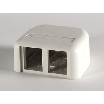 Product image for Ortronics OR-404TJ2 65.79 x 30.48 x 57.66 mm 2-Port Fog White/Textured High Impact Thermoplastic ABS Surface Mount Box