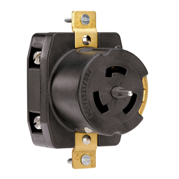 Pass & Seymour CS8369 50 Amp 250 VAC 3-Phase 3-Pole 4-Wire Non-NEMA Nylon Locking Receptacle Pass & Seymour CS8369 50 Amp 250 VAC 3-Phase 3-Pole 4-Wire Non-NEMA Nylon Locking Receptacle