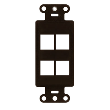 Product image for On-Q WP3414-BR 1.65 x 0.28 x 4.19 Inch 4-Port Brown Plastic Wall Box Mounting Non-Flexible Outlet Strap