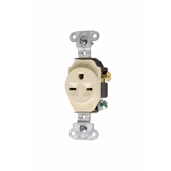 Pass & Seymour 5651-I 15 Amp 250 VAC 2-Pole 3-Wire NEMA 6-15R Ivory Single Heavy Duty Receptacle Pass & Seymour 5651-I 15 Amp 250 VAC 2-Pole 3-Wire NEMA 6-15R Ivory Single Heavy Duty Receptacle