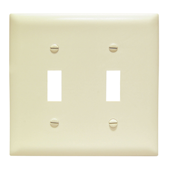 Toggle Switch Openings, Two Gang, Ivory TPJ2I