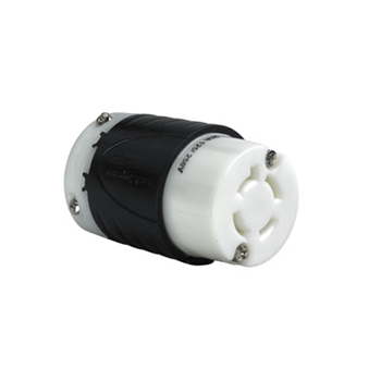 Pass & Seymour L1420-C 20 Amp 125/250 VAC 3-Pole 4-Wire L14-20R Black and White Nylon Locking Connector Pass & Seymour L1420-C 20 Amp 125/250 VAC 3-Pole 4-Wire L14-20R Black and White Nylon Locking Connector