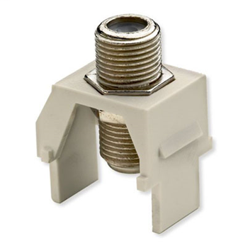 Product image for On-Q WP3479-LA Light Almond Plastic Non-Recessed Nickel F-Video Insert