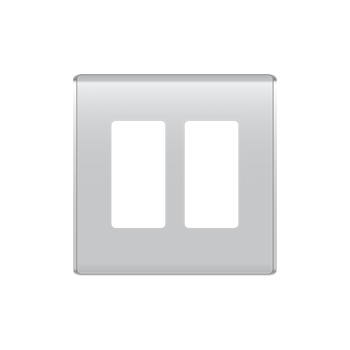 Product image for On-Q WP5002-TI 2-Gang 2-Decorator Titanium High Impact Flame Retardant Plastic Studio Wallplate